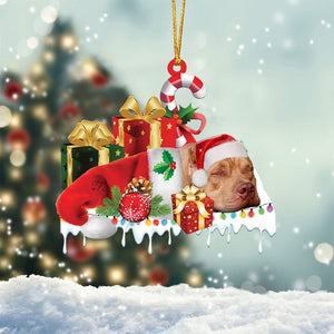 Pit Bull Merry Christmas Hanging Ornament-0211
