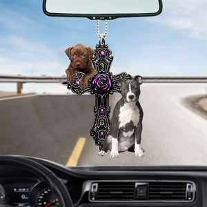 Pitbull Pray For God Car Hanging Ornament
