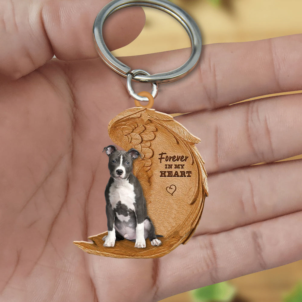 Pitbull In My Heart Flat Acrylic Keychain