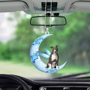 Pitbull Angel From The Moon Car Hanging Ornament
