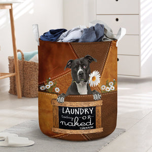 Pitbull Laundry Today Or Naked Tomorrow Laundry Basket