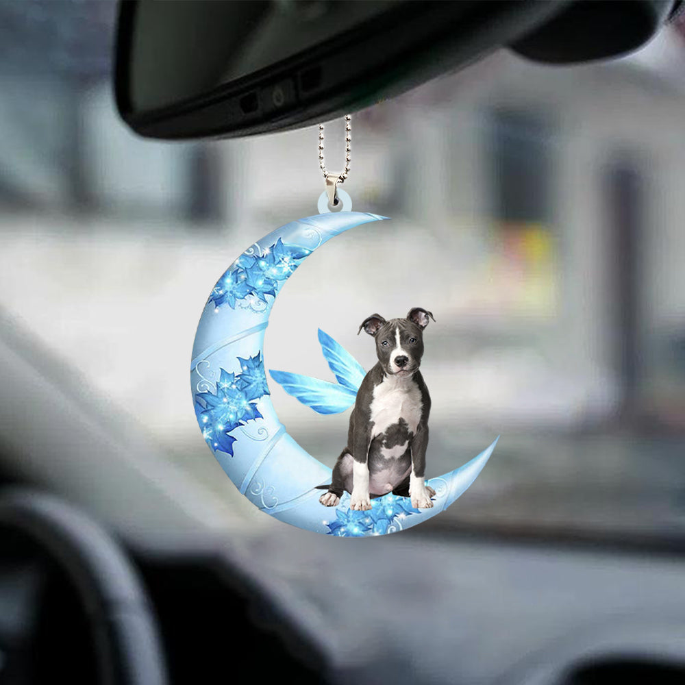 Pitbull Angel From The Moon Car Hanging Ornament