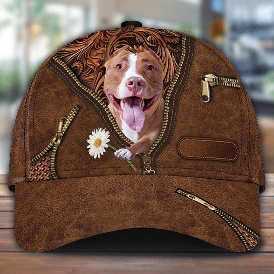 Pitbull 2 Holding Daisy Unisex Cap