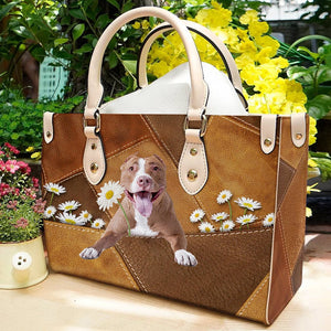 Pitbull 2 Holding Daisy Leather Bag