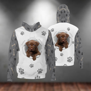 Chocolate Pitbull-Paw Dog Unisex Hoodie