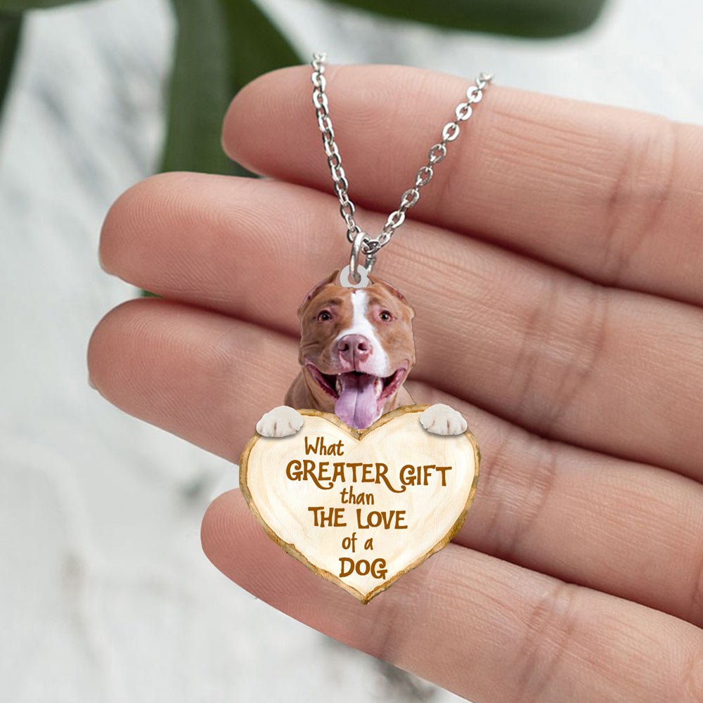 Pitbull2 -What Greater Gift Than The Love Of Dog Stainless Steel Necklace