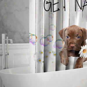 Pitbull 2 Get Naked Daisy Shower Curtain