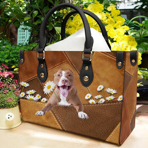 Pitbull 2 Holding Daisy Leather Bag