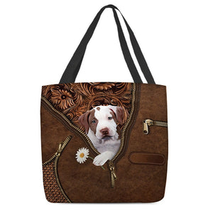 Pitbull 3 Holding Daisy Tote Bag
