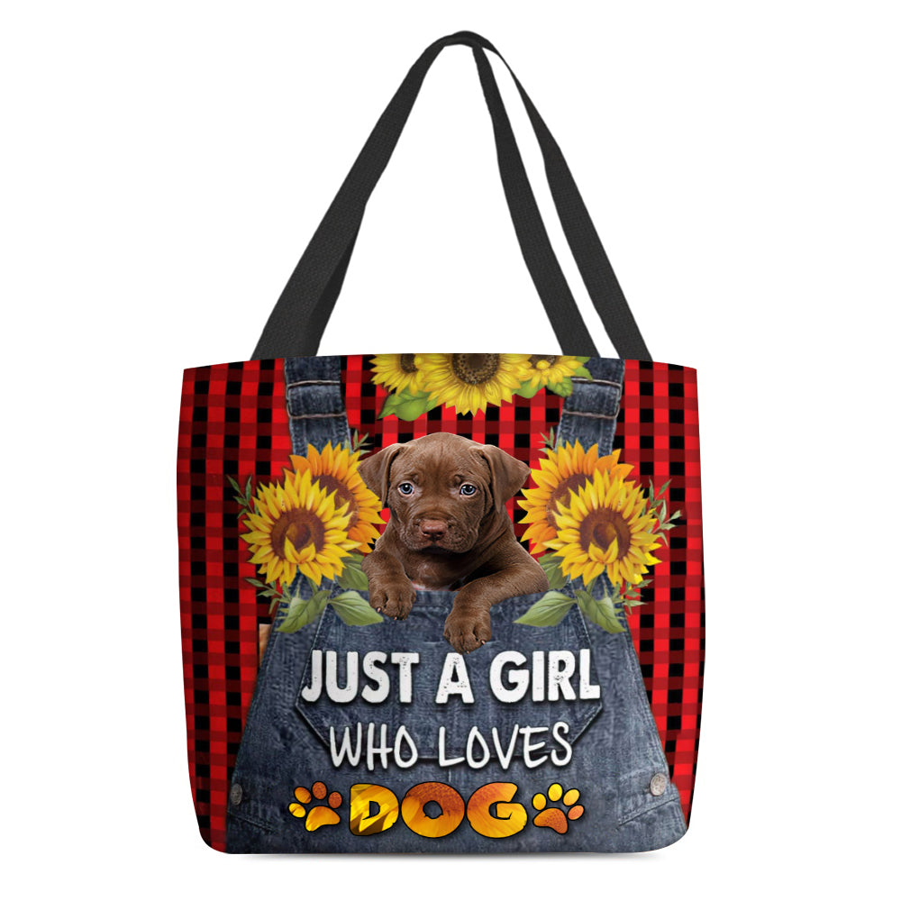 Pitbull -Just A Girl Who Loves Dog Tote Bag