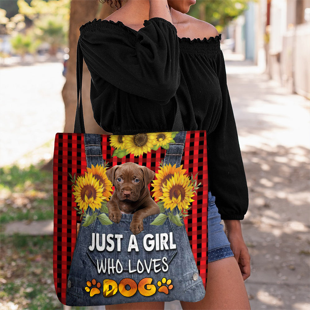 Pitbull -Just A Girl Who Loves Dog Tote Bag