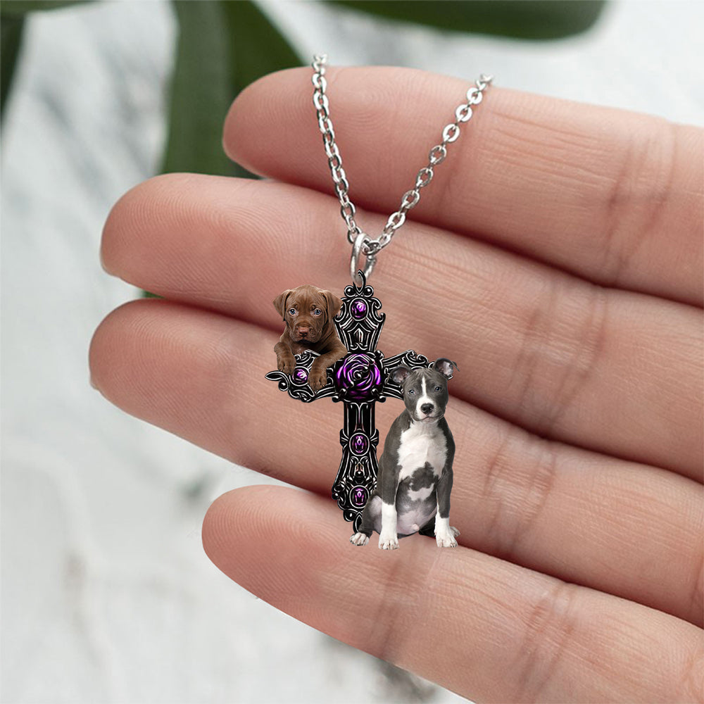 Pitbull Pray For God Stainless Steel Necklace