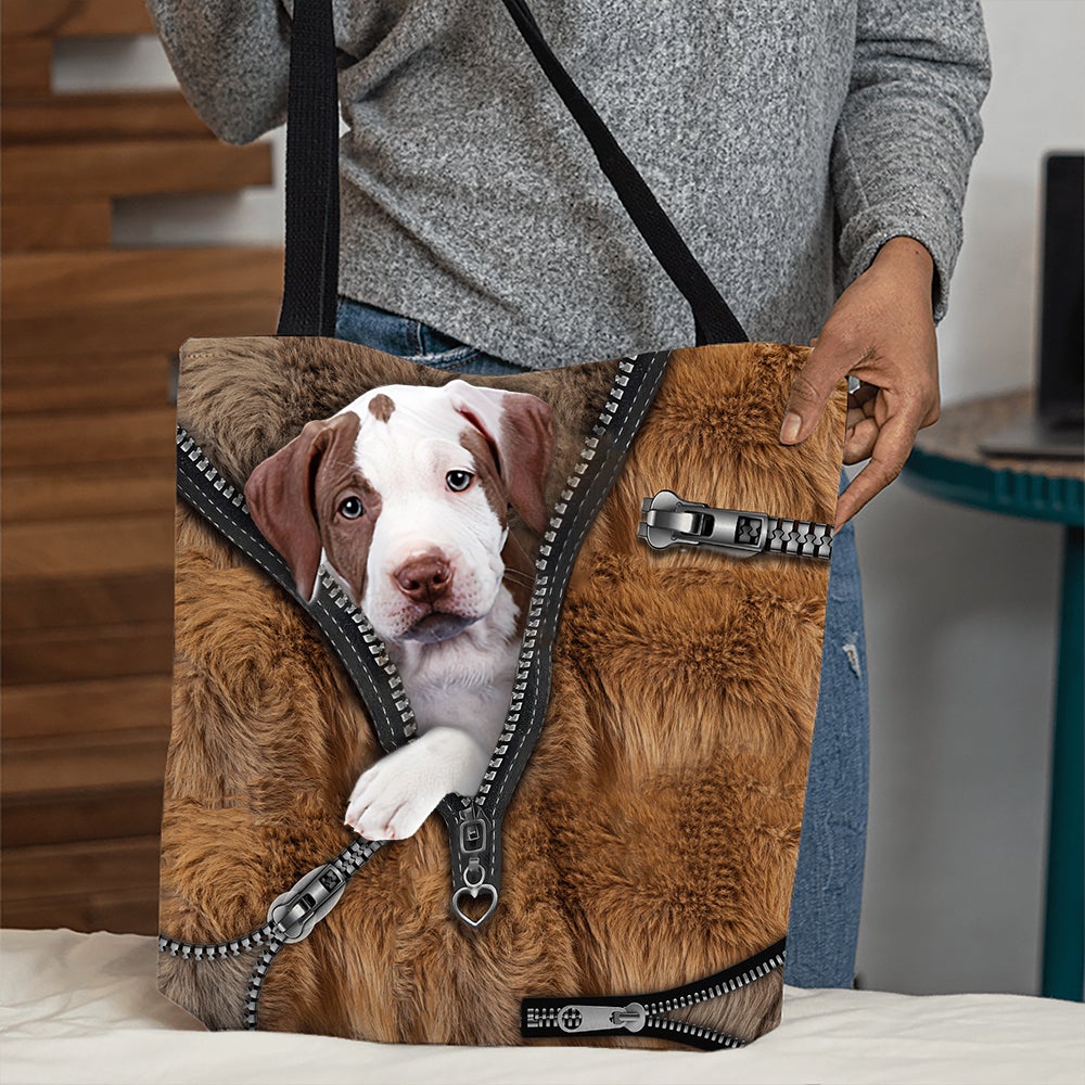 Pitbull All Over Printed Tote Bag