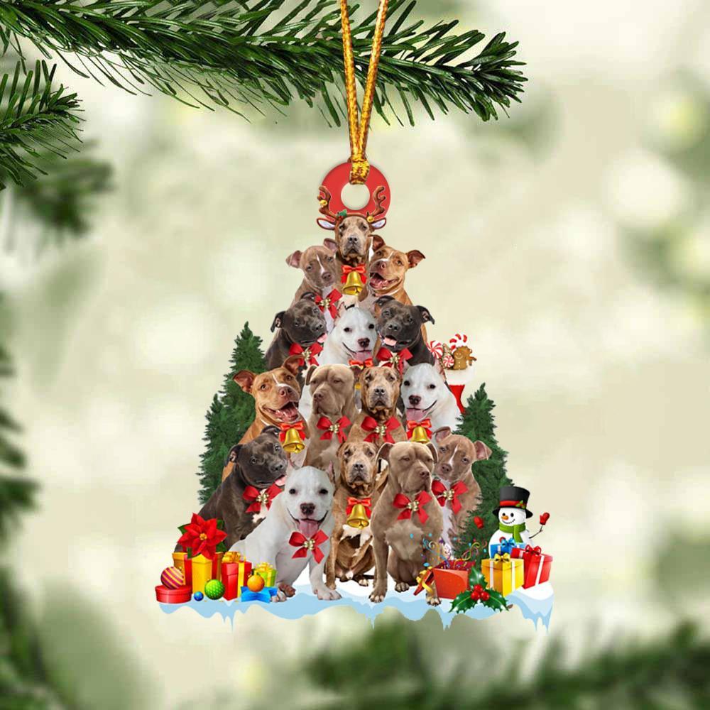 Pitbull-Dog Christmas Tree Ornament