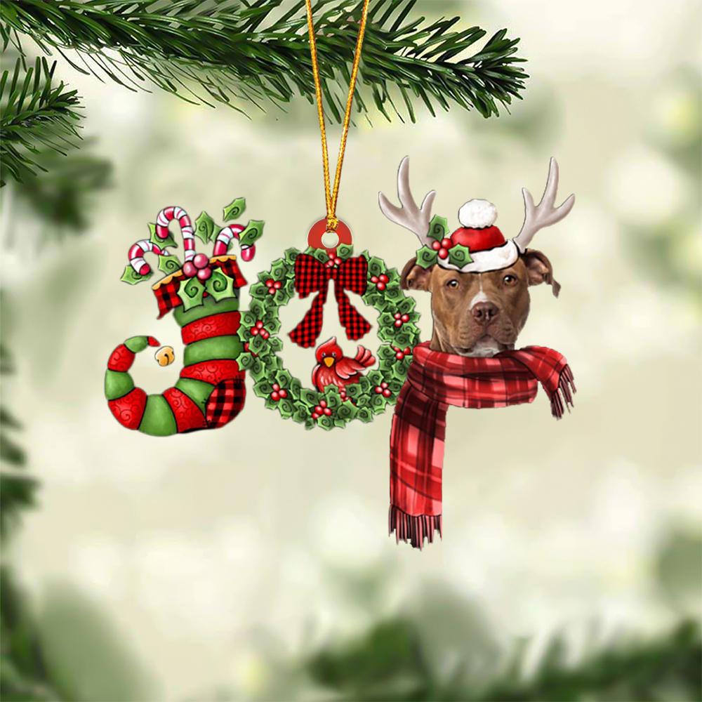 Pit Bull JOY Reindeer Hanging Ornament