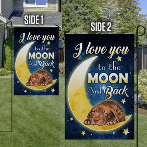 Pitbull I Love You To The Moon And Back Garden Flag