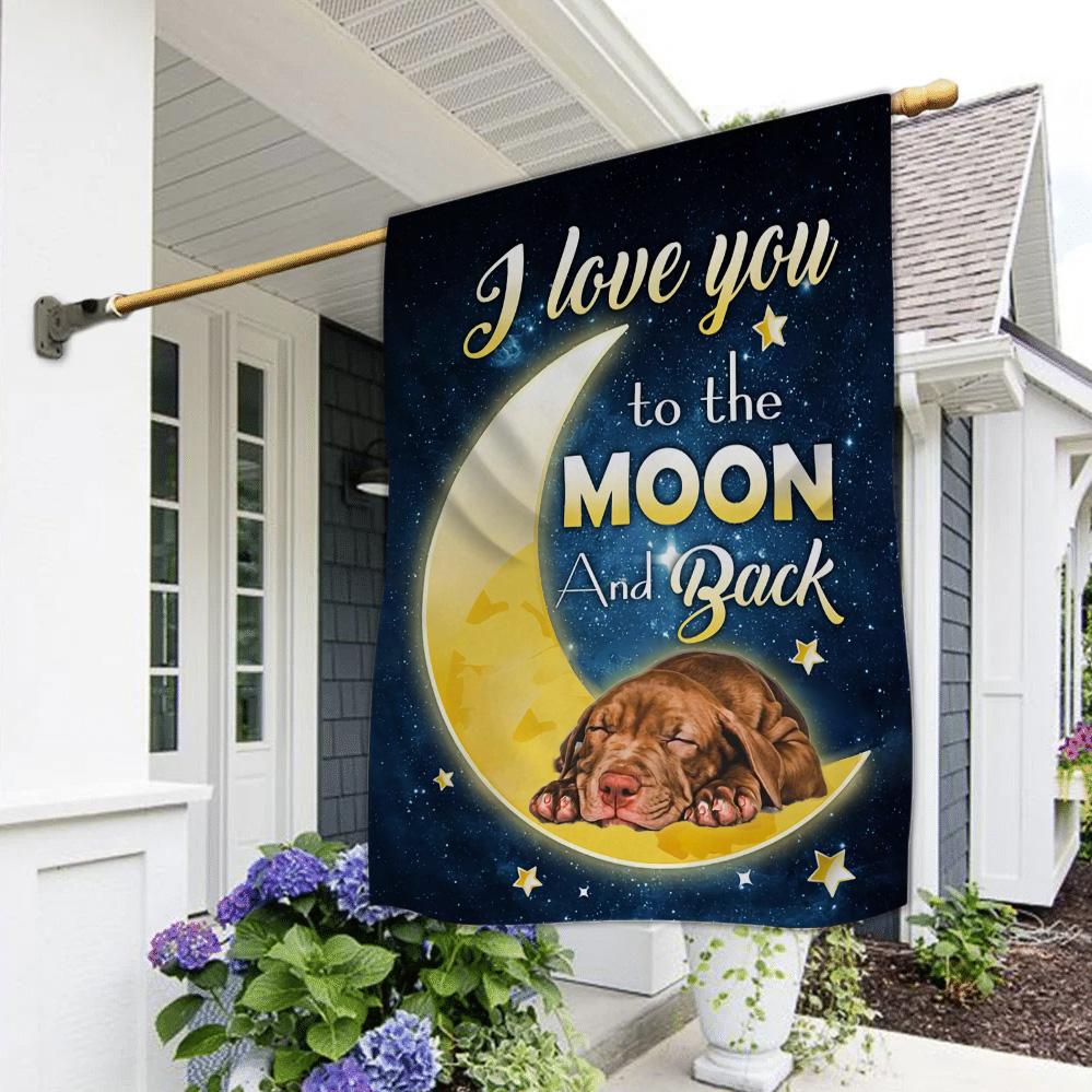 Pitbull I Love You To The Moon And Back Garden Flag