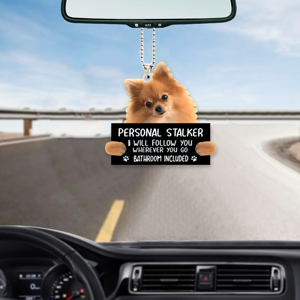Pomeranian Personal Stalker Car Hanging Ornament