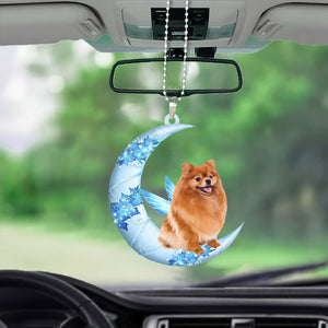 Pomeranian Angel From The Moon Car Hanging Ornament