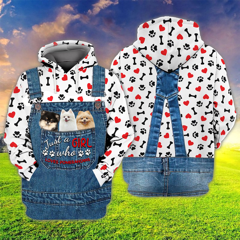 Just A Girl Who Loves Pomeranian 1 Hoodie For Dog Lovers