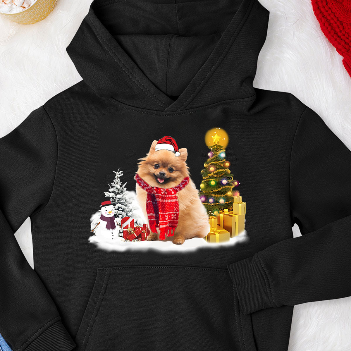Unisex Merry Christmas Pomeranian Hoodie