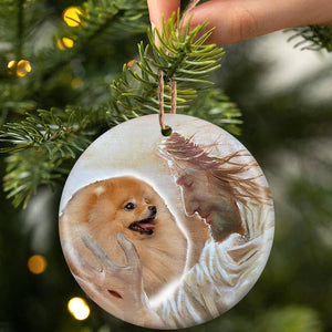 New Release -Pomeranian With God Porcelain/Ceramic Ornament