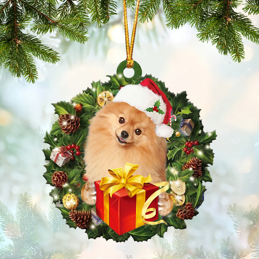 Pomeranian Christmas Gift Hanging Ornament