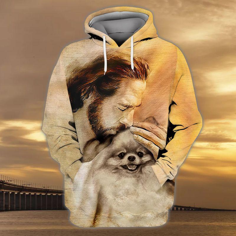 Pomeranian With God Unisex Hoodie