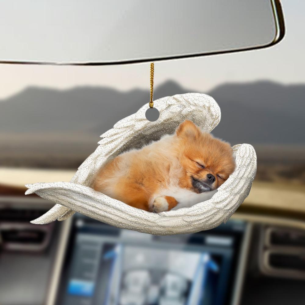 Pomeranian Sleeping Angel Ornament Sleeping Angel Car Hanging Ornament