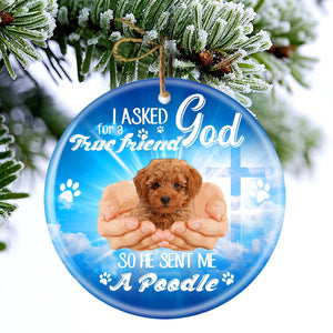 God Send Me A/An Poodle Porcelain/Ceramic Ornament