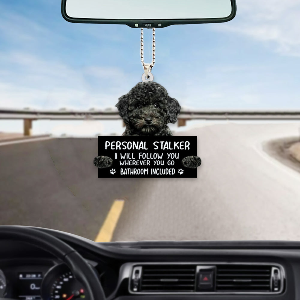 Poodle Personal Stalker Car Hanging Ornament