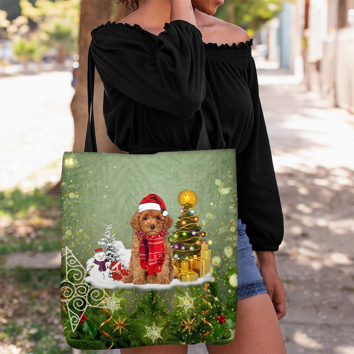 Poodle 03Merry Christmas Tote Bag