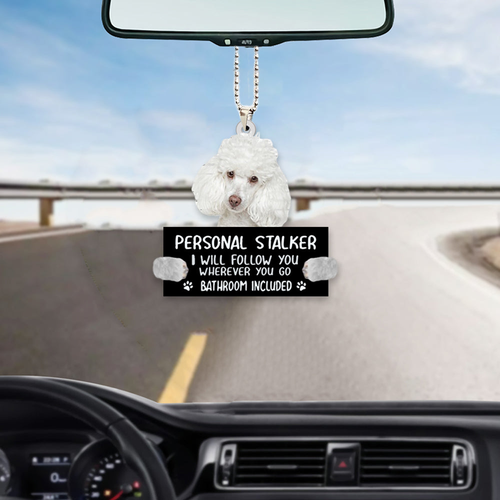 Poodle 02  Personal Stalker Car Hanging Ornament
