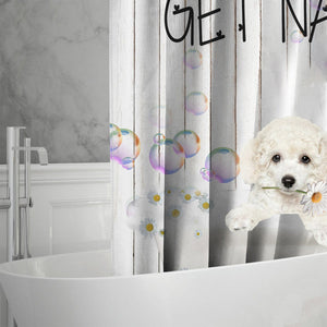 Poodle 02 Get Naked Daisy Shower Curtain