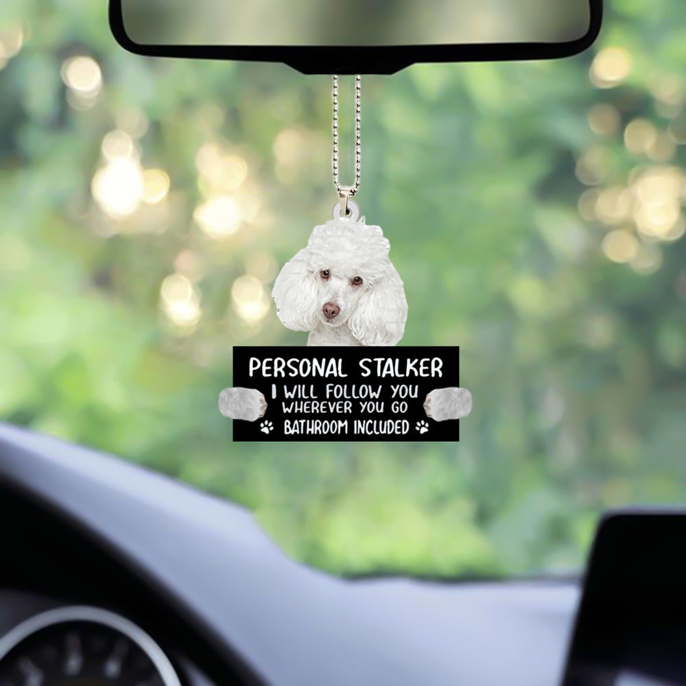 Poodle 02  Personal Stalker Car Hanging Ornament