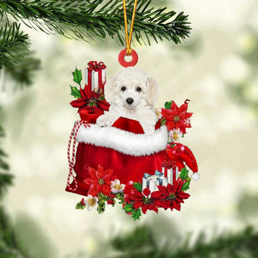 Poodle 02 In Gift Bag Christmas Ornament
