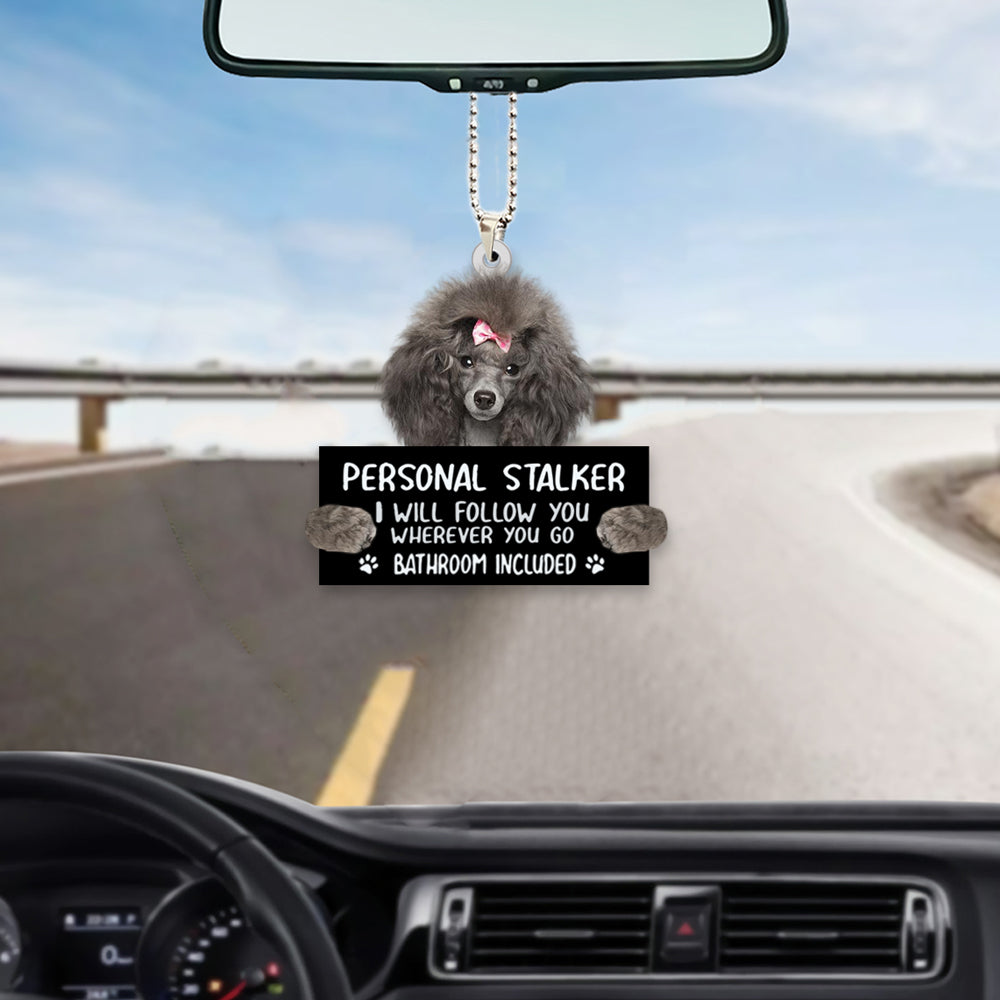Poodle04Personal Stalker Car Hanging Ornament