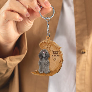 Poodle02In My Heart Flat Acrylic Keychain