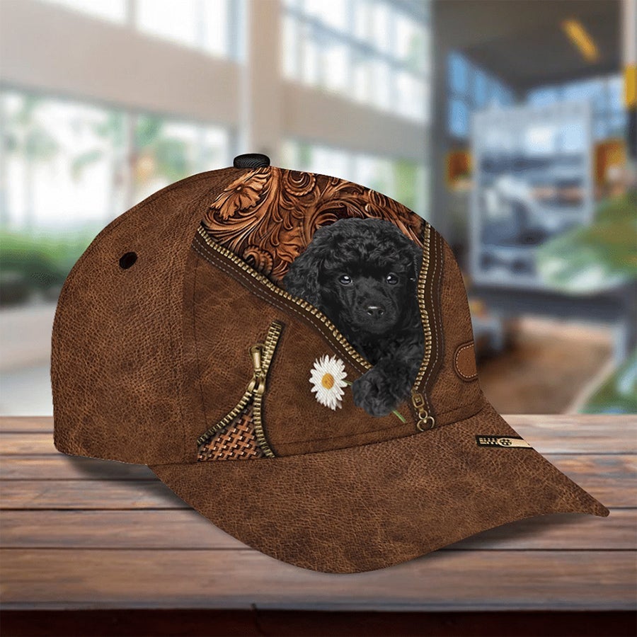 Poodle Holding Daisy Unisex Cap