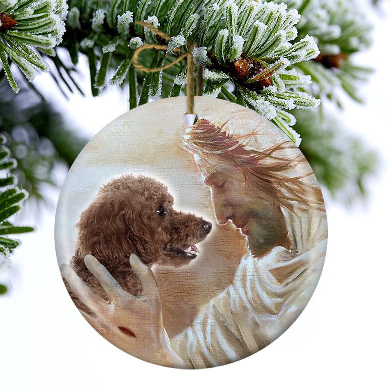 New Release -Poodle With God Porcelain/Ceramic Ornament