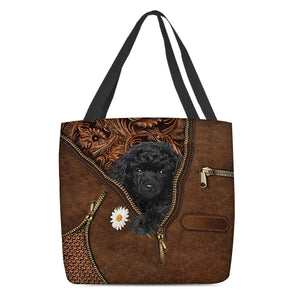 Poodle1 Holding Daisy Tote Bag