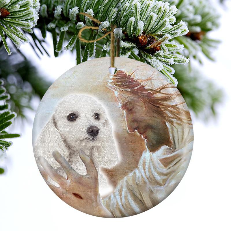 New Release -Poodle 02 With God Porcelain/Ceramic Ornament