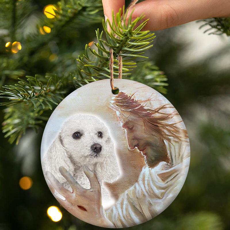 New Release -Poodle 02 With God Porcelain/Ceramic Ornament