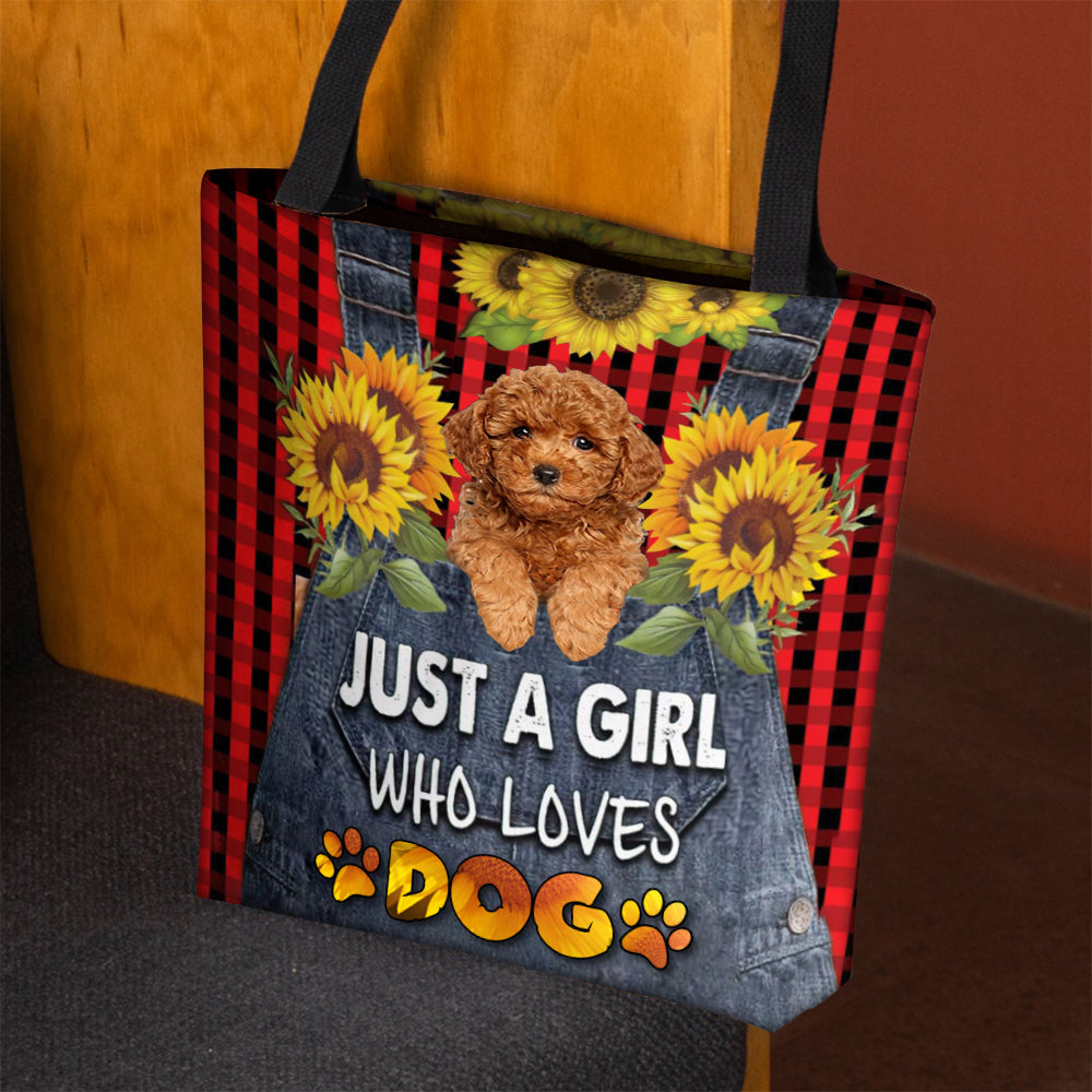 Poodle 3-Just A Girl Who Loves Dog Tote Bag