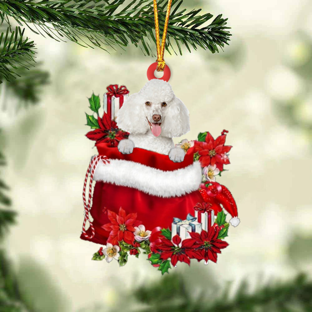 Poodle 2 In Gift Bag Christmas Ornament
