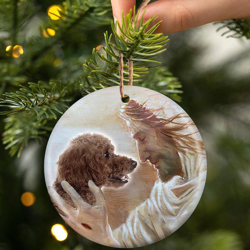 New Release -Poodle With God Porcelain/Ceramic Ornament