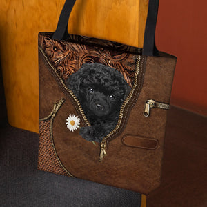 Poodle1 Holding Daisy Tote Bag