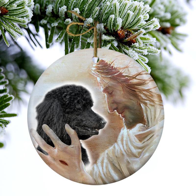 New Release -Poodle 03 With God Porcelain/Ceramic Ornament
