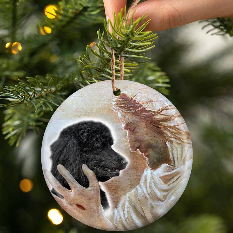 New Release -Poodle 03 With God Porcelain/Ceramic Ornament