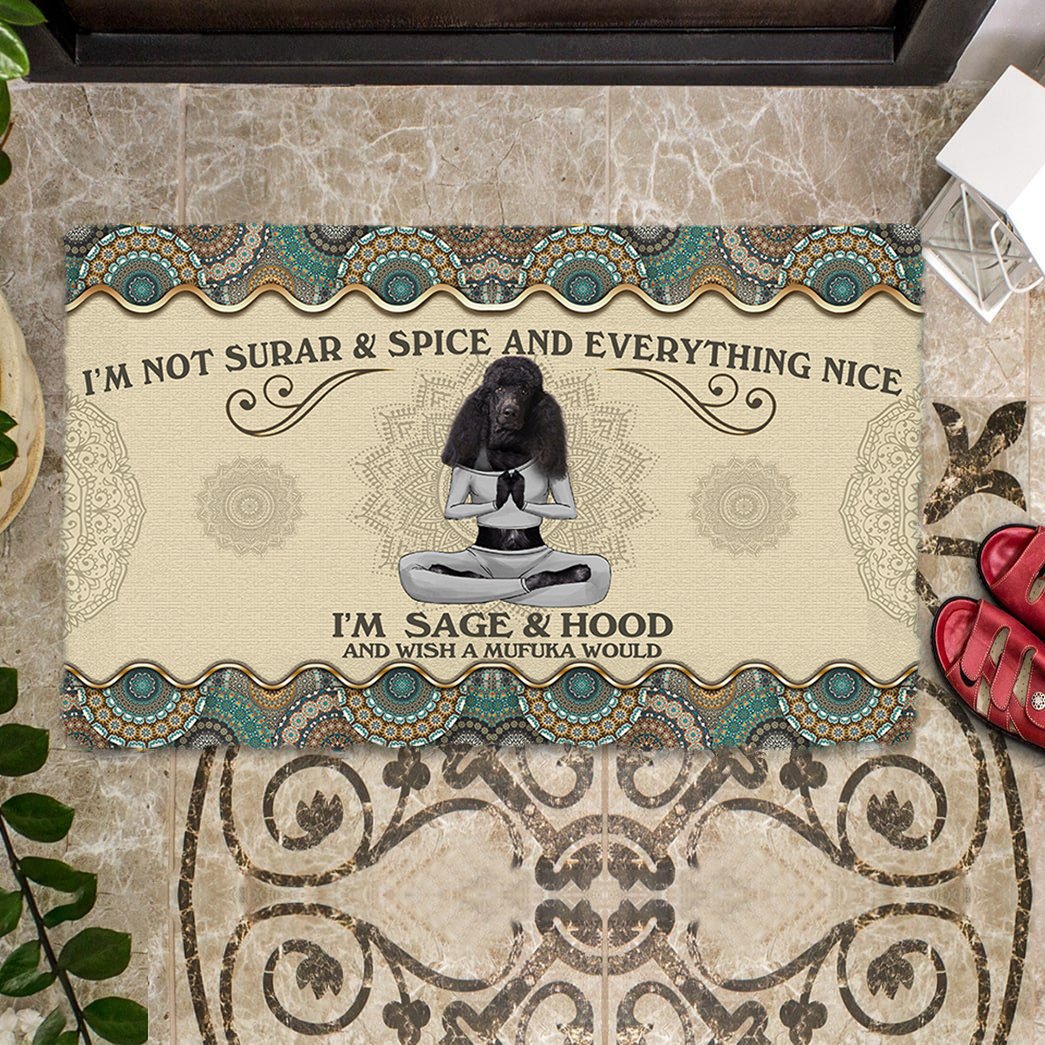 Wish A Mufuka Would-Poodle Doormat